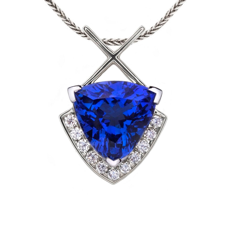 Trillion cut hot sale tanzanite pendant